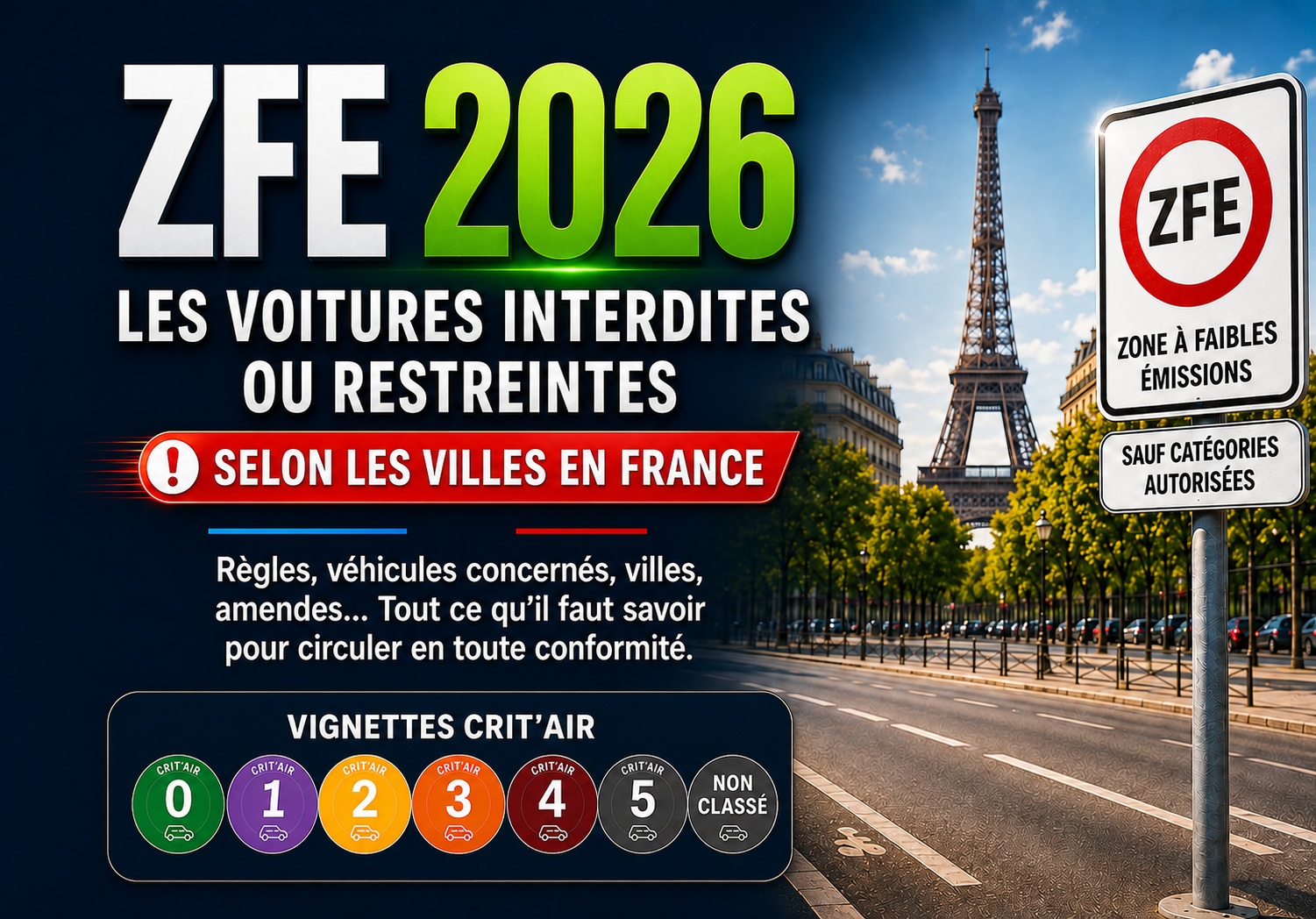 Crit’Air 3 interdit en 2026 ? Toutes les villes concernées par les ZFE