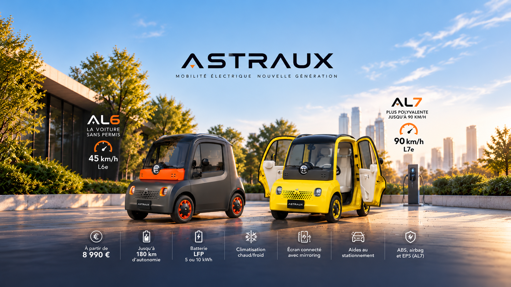 ASTRAUX voiture sans permis 2026 : prix, autonomie, modèles AL6 et AL7, avis et équipements