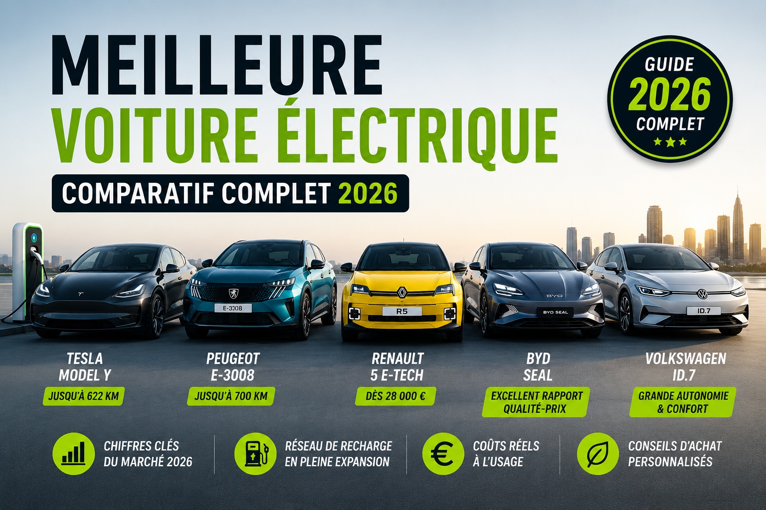 Meilleure Voiture Électrique 2026 : Comparatif, Prix et Autonomie