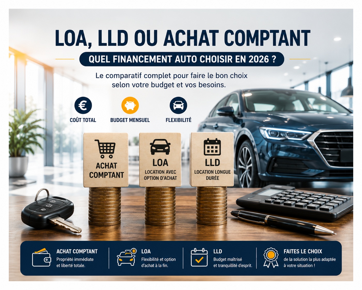 LOA, LLD ou Achat Comptant : Quel Financement Auto Choisir en 2026 ?